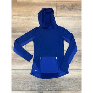 Athleta Plush Tech Hoodie 3.0 Sapphire Blue Size XXS Hoodie Workout Top Kangaroo